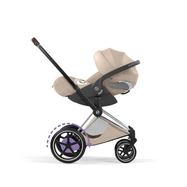 Poussette électrique e-Priam 3 Cozy Beige châssis Chrome
