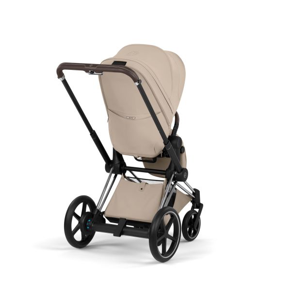 Poussette électrique e-Priam 3 Cozy Beige châssis Chrome