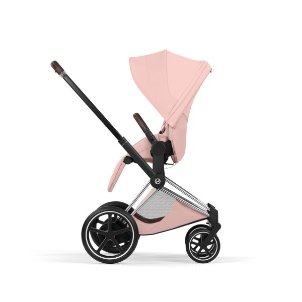 Poussette électrique e-Priam 3 Peach Pink châssis Chrome