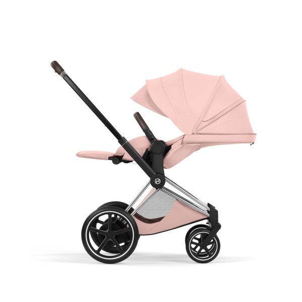 Poussette électrique e-Priam 3 Peach Pink châssis Chrome