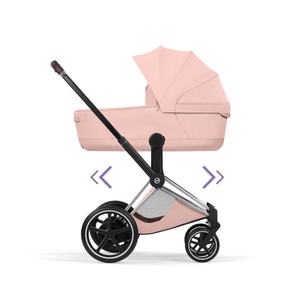 Poussette électrique e-Priam 3 Peach Pink châssis Chrome