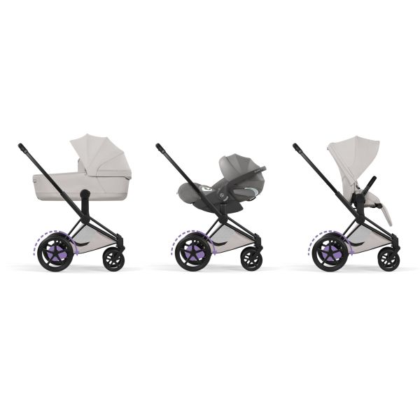 Poussette électrique e-Priam 3 City Grey châssis Matt Black