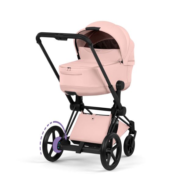 Poussette électrique e-Priam 3 Peach Pink châssis Matt Black
