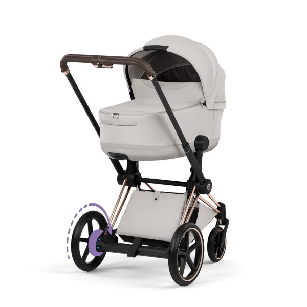 Poussette électrique e-Priam 3 City Grey châssis Rosegold