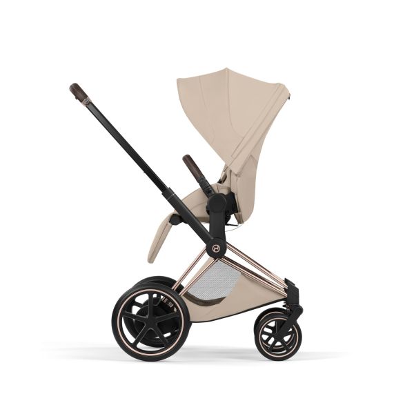 Poussette électrique e-Priam 3 Cozy Beige châssis Rosegold