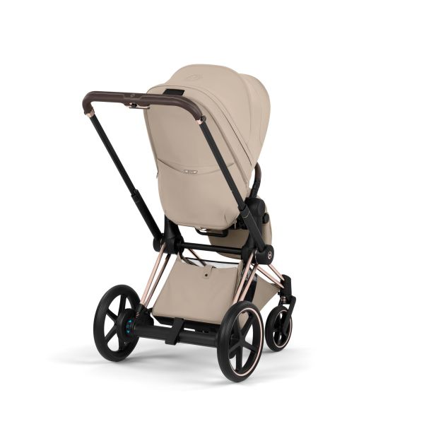 Poussette électrique e-Priam 3 Cozy Beige châssis Rosegold