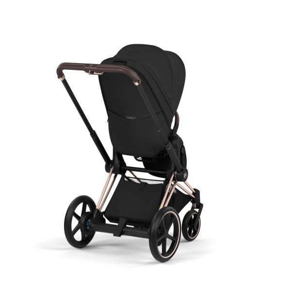 Poussette électrique e-Priam 3 Sepia Black châssis Rosegold