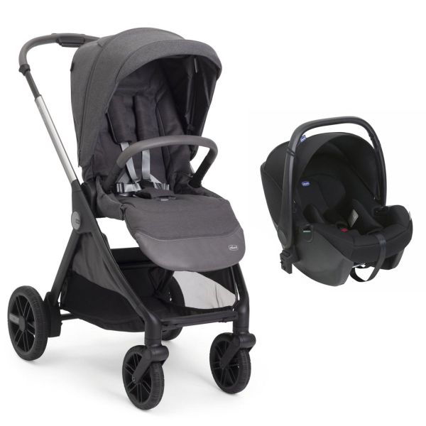 Poussette duo Belllagio 2 Black satin + Siège auto Kory Essential