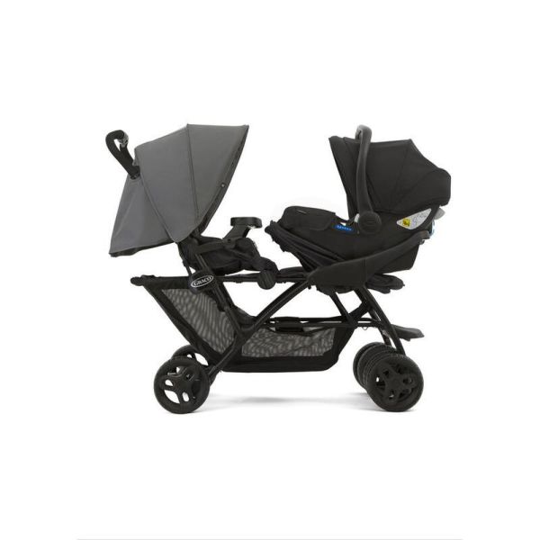 Poussette duo Stadium double Titanium + 2 sièges auto SnugEssentials Midnight