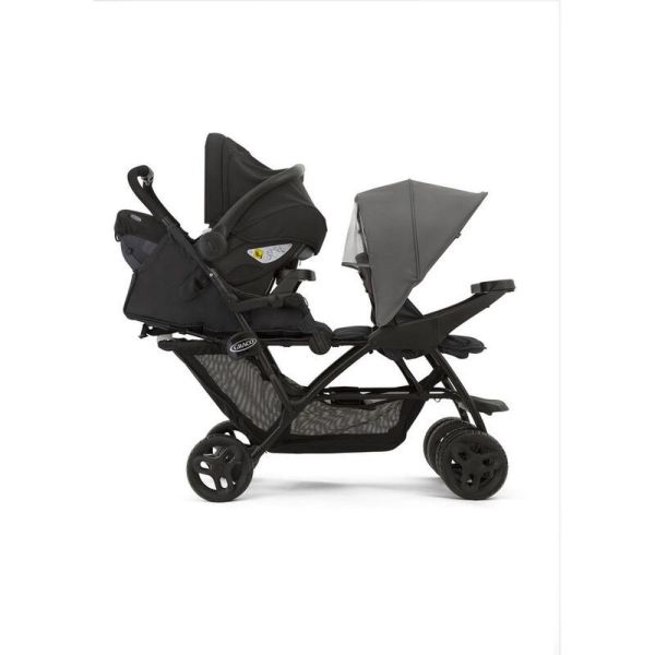 Poussette duo Stadium double Titanium + 2 sièges auto SnugEssentials Midnight