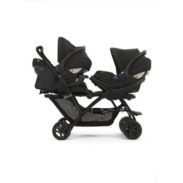 Poussette duo Stadium double Titanium + 2 sièges auto SnugEssentials Midnight
