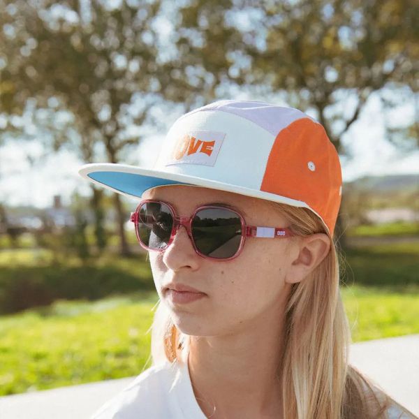 Casquette enfant 5 panel rose anti-UV UPF50+