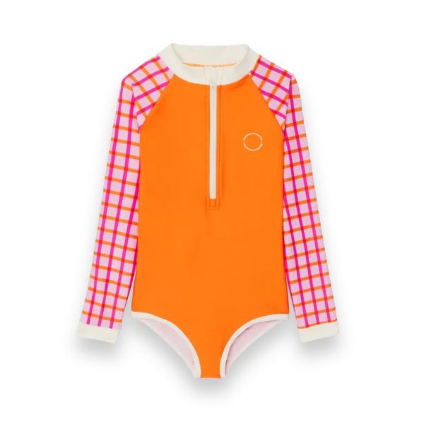 Combinaison bébé anti-UV tartan rouge UPF50+