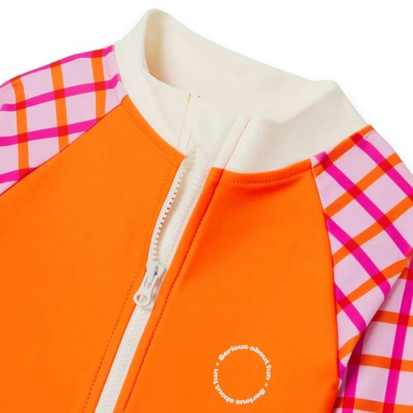 Combinaison bébé anti-UV tartan rouge UPF50+