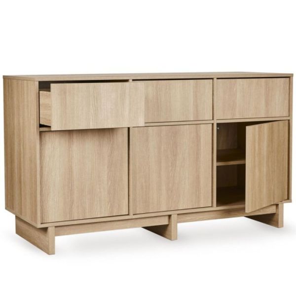 Chambre duo Kyo lit bébé évolutif 70 x 140 cm + commode XL - Honey Ash