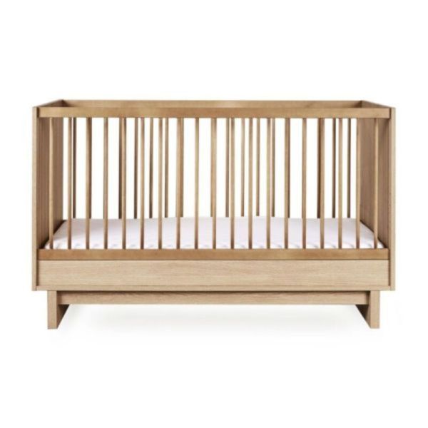 Chambre duo Kyo lit bébé évolutif 70 x 140 cm + commode XL - Honey Ash