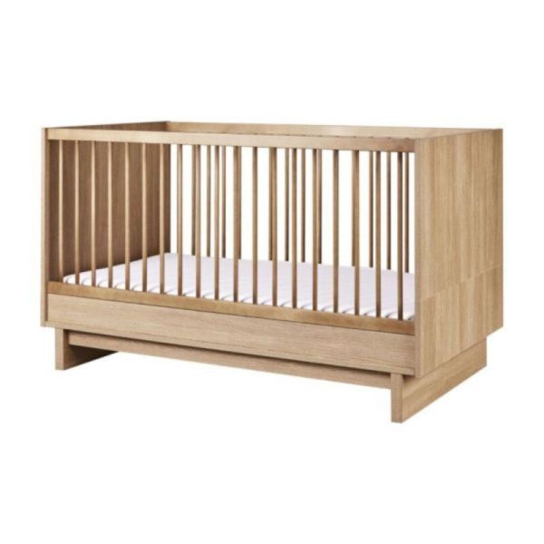 Chambre duo Kyo lit bébé évolutif 70 x 140 cm + commode XL - Honey Ash