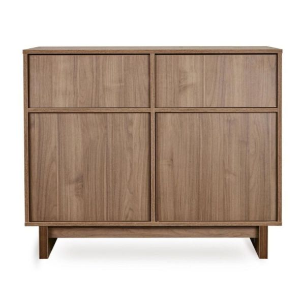 Chambre duo Kyo lit bébé évolutif 70 x 140 cm + commode - Walnut