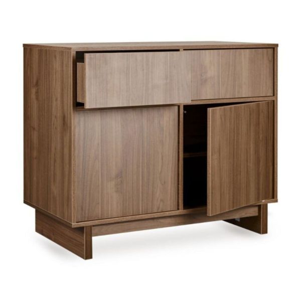 Chambre duo Kyo lit bébé évolutif 70 x 140 cm + commode - Walnut