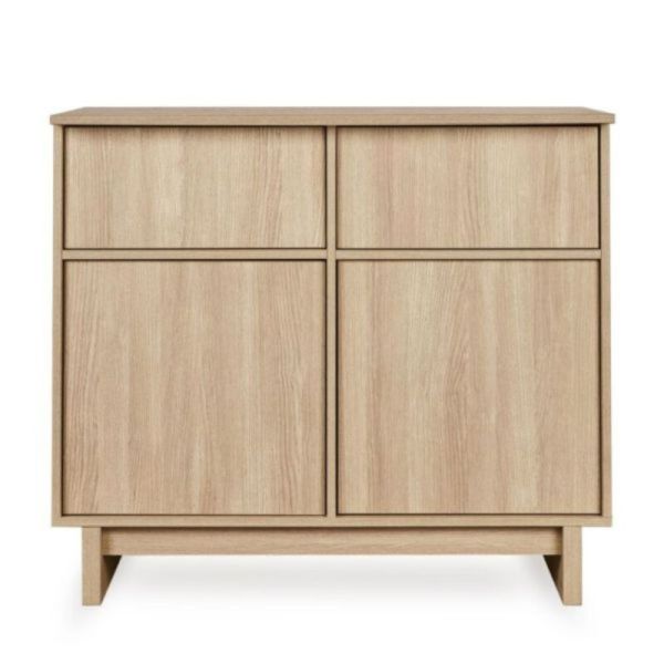 Chambre duo Kyo lit bébé évolutif 70 x 140 cm + commode - Honey Ash