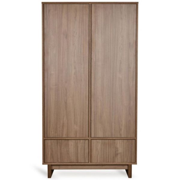 Chambre bébé trio Kyo lit 70 x 140 cm + commode XL + armoire Walnut