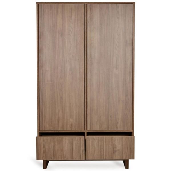 Chambre bébé trio Kyo lit 70 x 140 cm + commode XL + armoire Walnut
