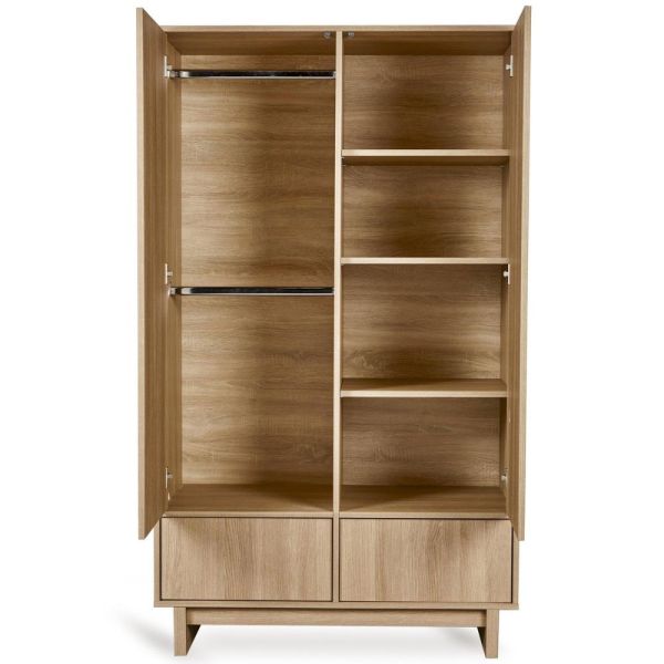Chambre bébé trio Kyo lit 70 x 140 cm + commode XL + armoire Honey Ash