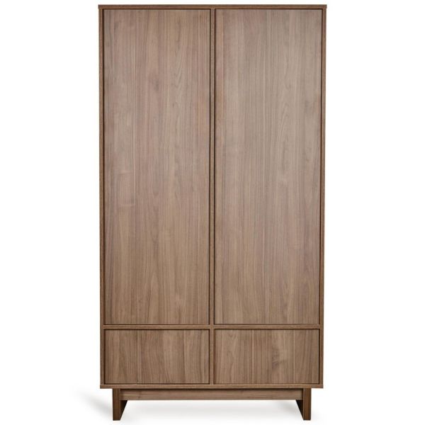 Chambre bébé trio Kyo lit 70 x 120 cm + commode XL + armoire Walnut