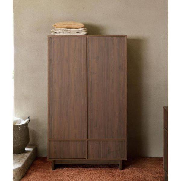 Chambre bébé trio Kyo lit 70 x 120 cm + commode XL + armoire Walnut