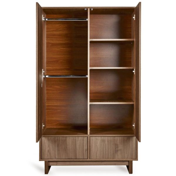 Chambre bébé trio Kyo lit 70 x 120 cm + commode XL + armoire Walnut