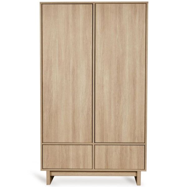 Chambre bébé trio Kyo lit 70 x 120 cm + commode XL + armoire Honey Ash