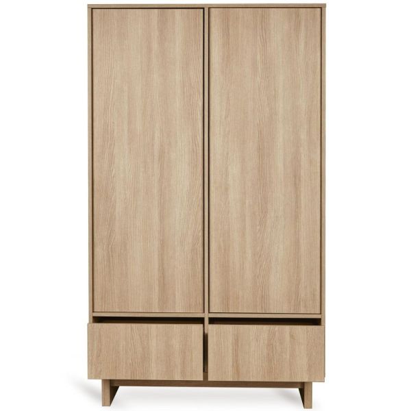 Chambre bébé trio Kyo lit 70 x 120 cm + commode XL + armoire Honey Ash