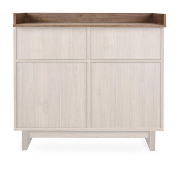 Chambre bébé trio Kyo lit 70 x 120 cm + armoire XL + commode XL avec plan à langer - Walnut