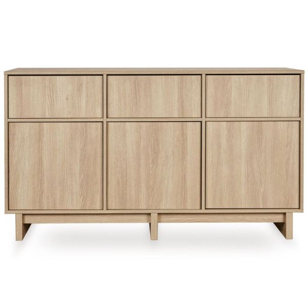 Chambre bébé trio Kyo lit 70 x 140 cm + commode XL + armoire XL Honey Ash
