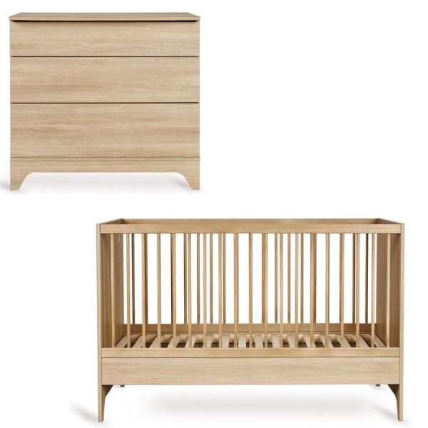 Chambre bébé duo Tsugi lit 70 x 140 cm + commode Honey Ash