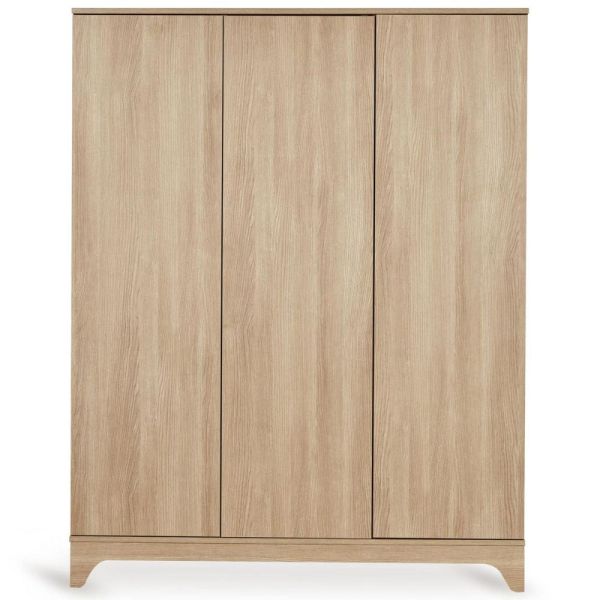 Chambre bébé trio Tsugi lit 70 x 140 cm + armoire XL+ commode avec plan à langer  Honey Ash