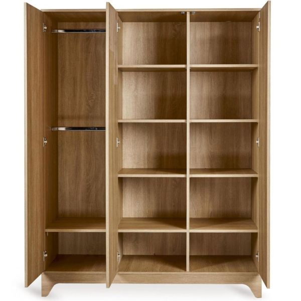 Chambre bébé trio Tsugi lit 70 x 140 cm + armoire XL+ commode avec plan à langer  Honey Ash