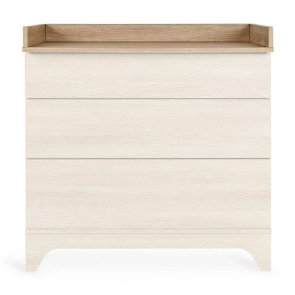 Chambre bébé trio Tsugi lit 70 x 120 cm + armoire XL + commode avec plan à langer Honey Ash