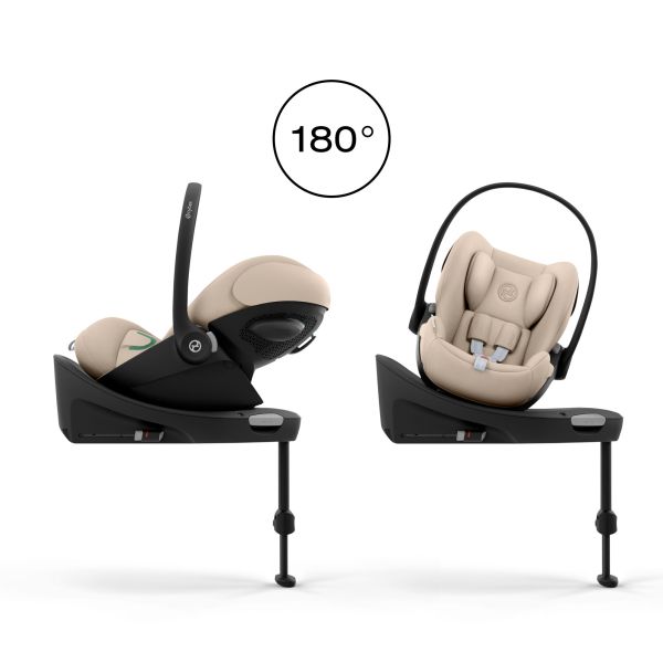 Poussette trio Melio Carbon 6 Almond Beige avec siège auto Cloud G3 i-Size et nacelle