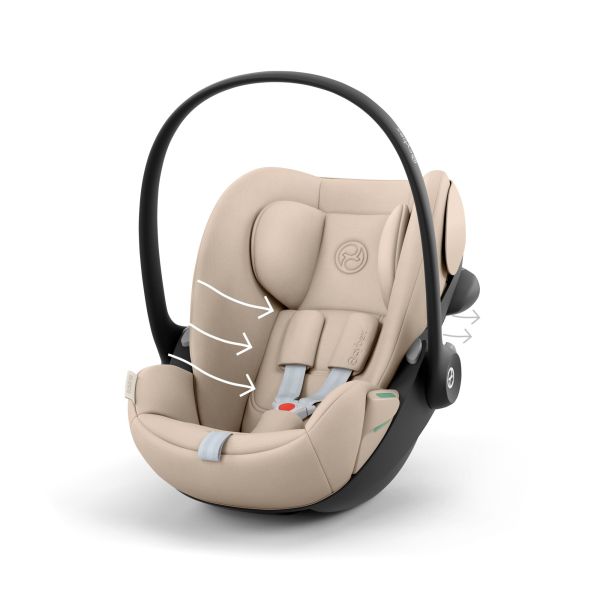 Poussette trio Melio Carbon 6 Almond Beige avec siège auto Cloud G3 i-Size et nacelle