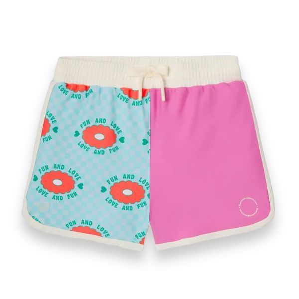 Short de bain bébé anti-UV fleur rose UPF50+