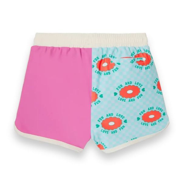 Short de bain bébé anti-UV fleur rose UPF50+