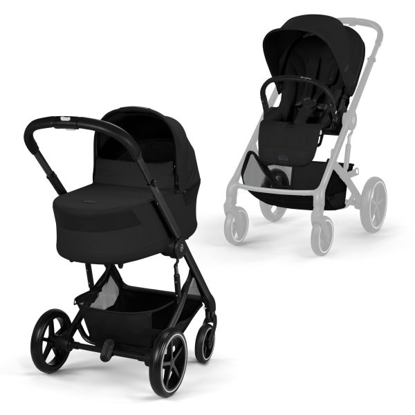 Poussette duo tout terrain Balios S Lux 4 avec nacelle S Lux Moon Black
