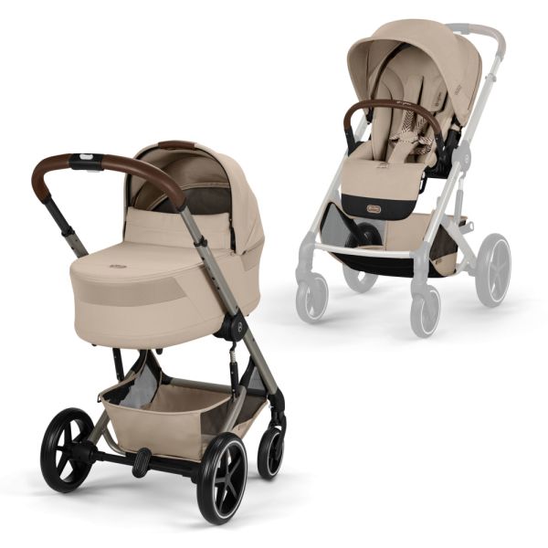 Poussette duo tout terrain Balios S Lux 4 avec nacelle S Lux Almond Beige