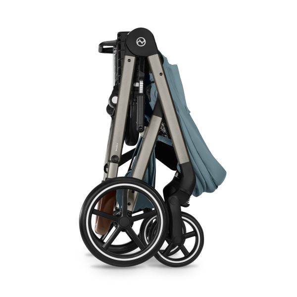Poussette duo tout terrain Balios S Lux 4 avec nacelle pliable Stormy Blue