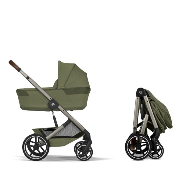 Poussette duo tout terrain Balios S Lux 4 avec nacelle pliable Moss Green