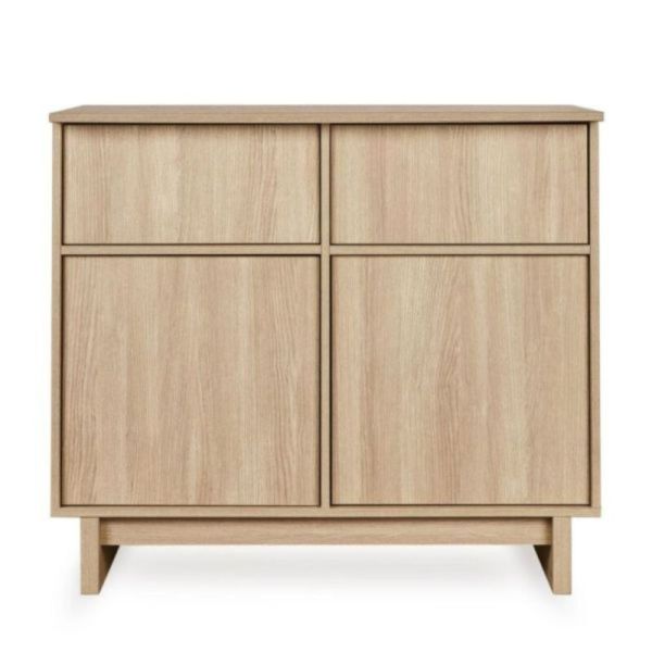 Chambre trio Kyo lit bébé évolutif 70 x 120 cm + armoire + commode avec plan à langer - Honey Ash
