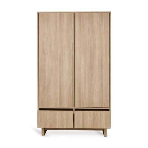 Chambre trio Kyo lit bébé évolutif 70 x 120 cm + armoire + commode avec plan à langer - Honey Ash