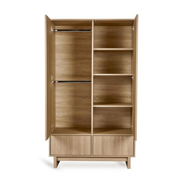 Chambre trio Kyo lit bébé évolutif 70 x 120 cm + armoire + commode avec plan à langer - Honey Ash