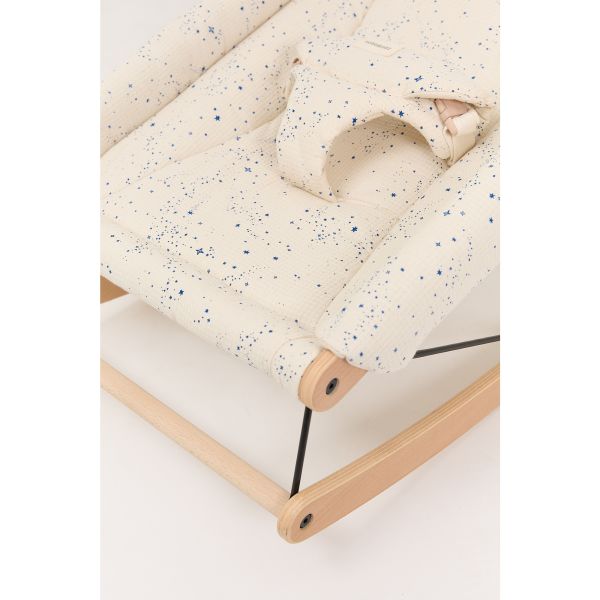 Transat bébé en bois Growing Green Blue Milky Way
